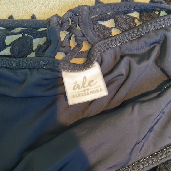 Ale by Alessandra Free Spirit Crochet-Trim Bikini Bottom in Black - Picture 4 of 6